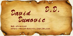 David Dunović vizit kartica